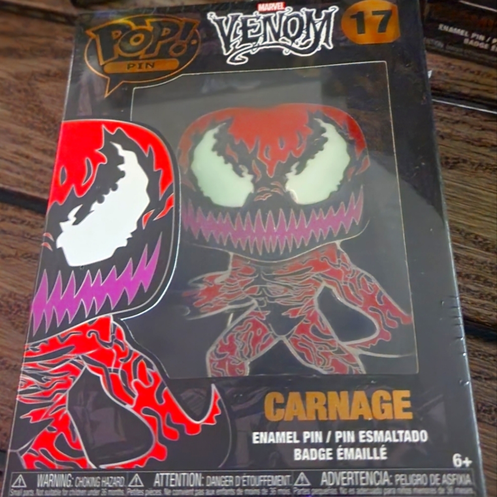 Funko pop venom CARNAGE enamel pin